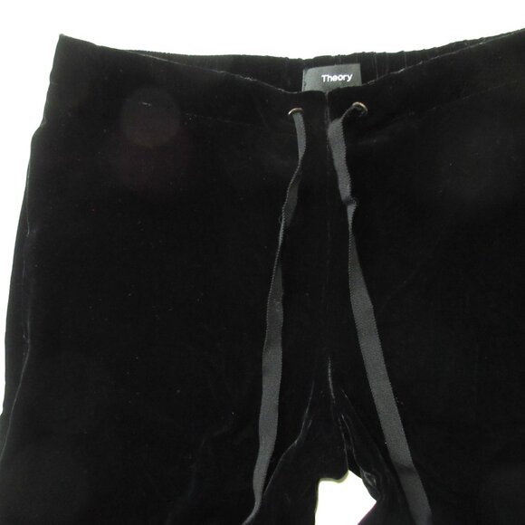 NWT Theory Winszlee in Black Fixture Matte Velvet Drawstring Relaxed Pants P XS - Picture 8 of 15